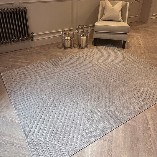 Skorter | Fensham Grey Geometric Indoor / Outdoor Rug