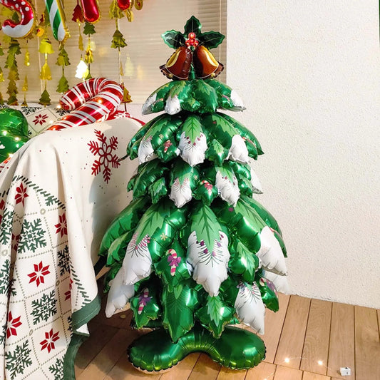 Skorter | Festive Standing Christmas Tree Balloon – Shimmering Aluminum Film Decoration for Holiday Parties & Cheerful Home Décor
