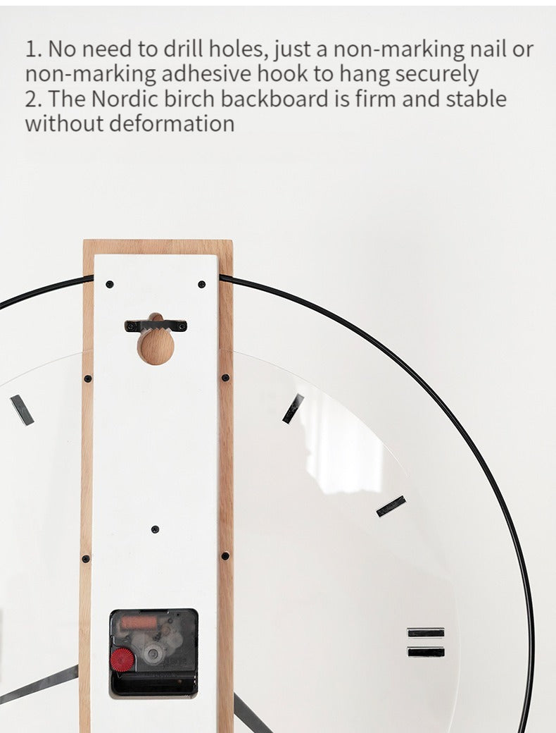 Skorter | Solid Wood Nordic Wall Decoration Clock 40cm