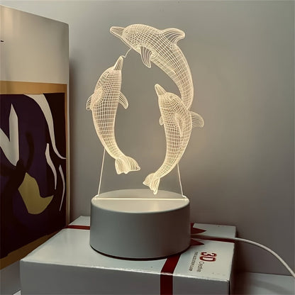 Skorter | GeoDolphin - Modern 3D Illusion Table Lamp