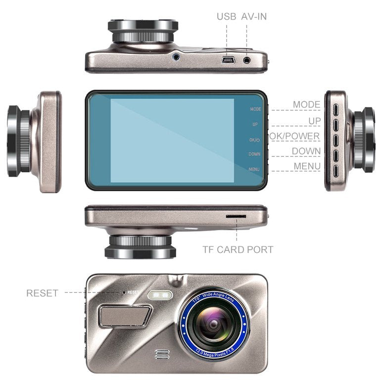 Skorter | Dashcam DuoView 1080P – Front & Rear Image with Night Vision and Motion Detection
