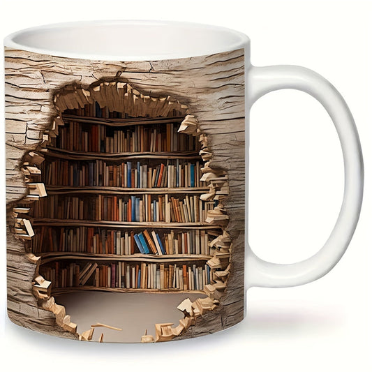 Skorter | 3D Book Shelf Mug - Creative Space Design Ceramic Mug for Readers