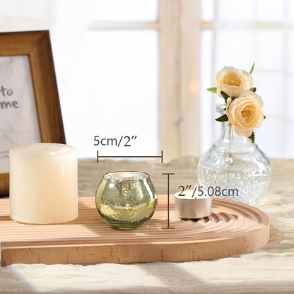 Skorter | 6/12 pcs Green Glass Tealight Holders - Table Decoration for Parties