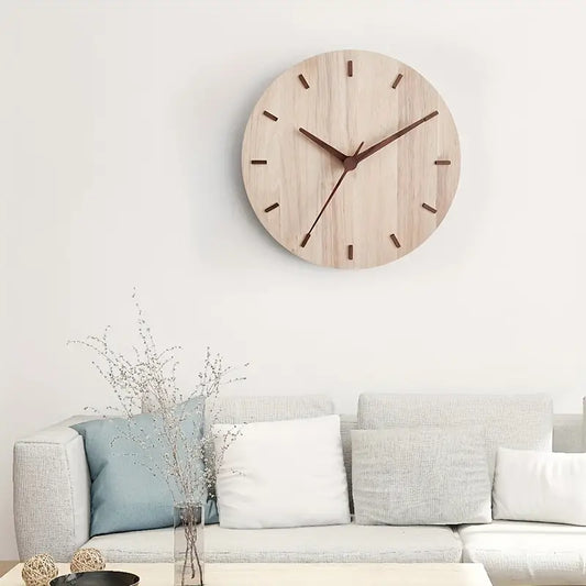 Skorter | Stylish Walnut Wood Wall Clock – Minimalist Modern Design