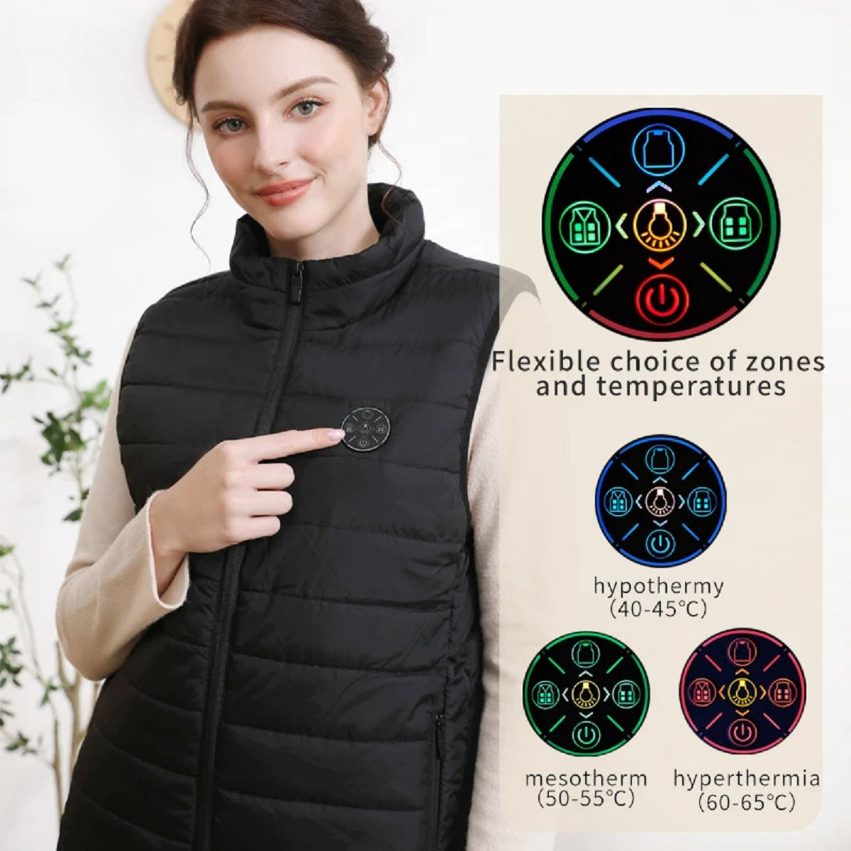 Skorter | 9-Zone USB Heated Vest | Rechargeable, Adjustable Heat Control & Ideal for Outdoor Activities