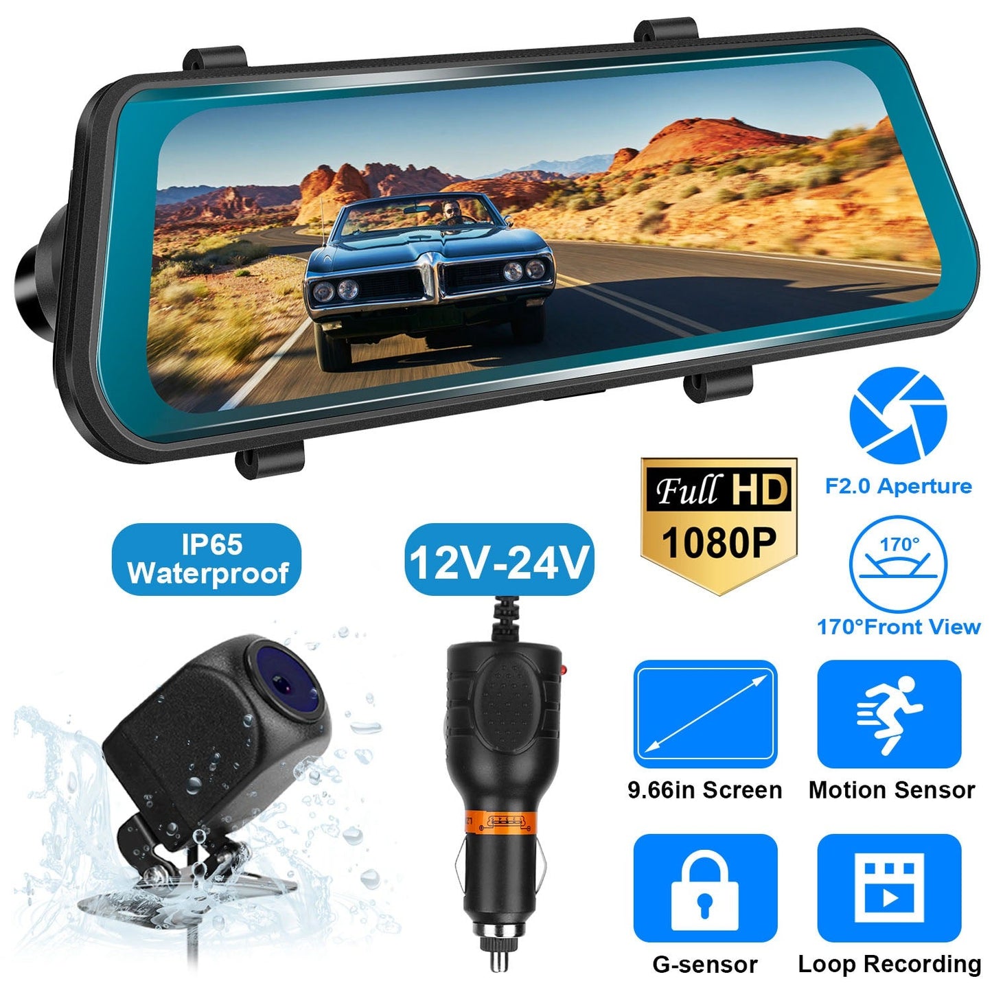 Skorter | FHD 1080P Car DVR Dash Camera with G-Sensor