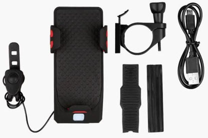 Skorter | 4-in-1 Bike Phone Holder with Powerbank, Light & Horn