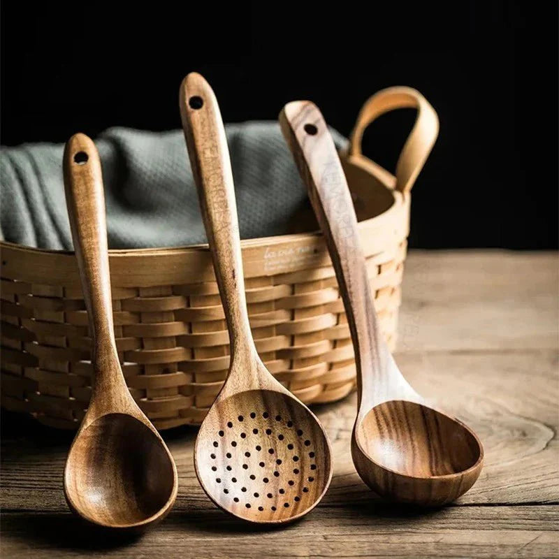 Skorter | FJORDFLAME SET – Sustainable 5-Piece Teak Wood Kitchen Utensil Set