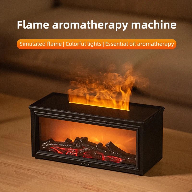 Skorter | FlameAura – Aromatherapy Fireplace Diffuser with 7 LED Colors