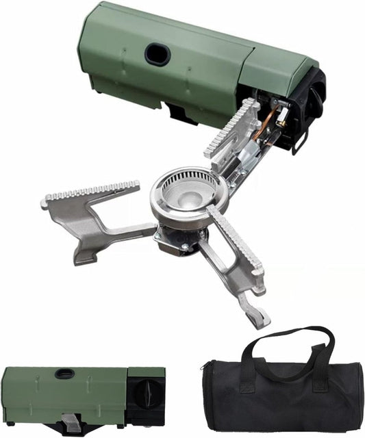 Skorter | FLAMECAMP – Portable Butane Camping Stove with Storage Bag & Gas Bottle