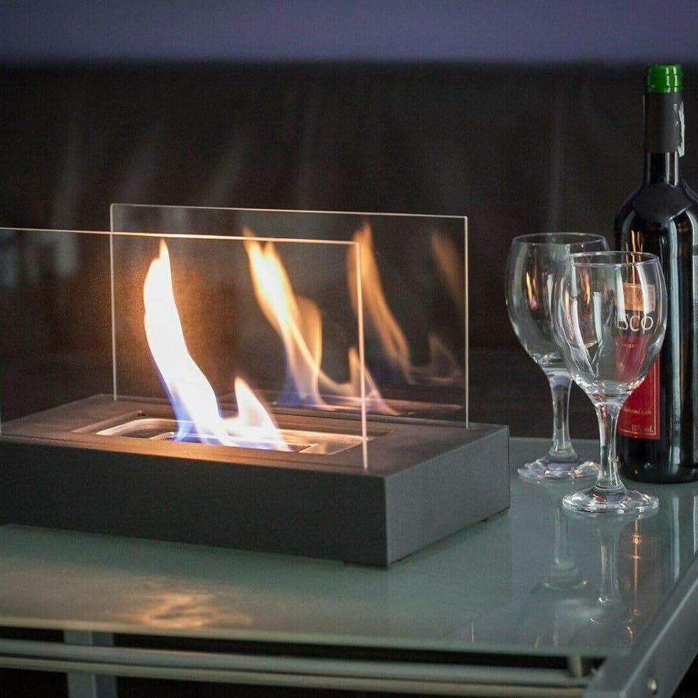 Skorter | FlameGlow Bioethanol Table Fireplace – Real Fire Without Smoke or Soot