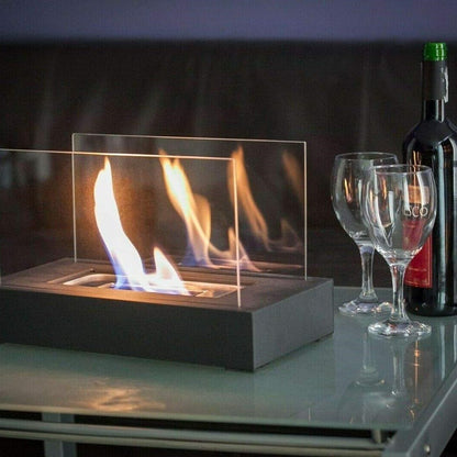 Skorter | FlameGlow Bioethanol Table Fireplace – Real Fire Without Smoke or Soot