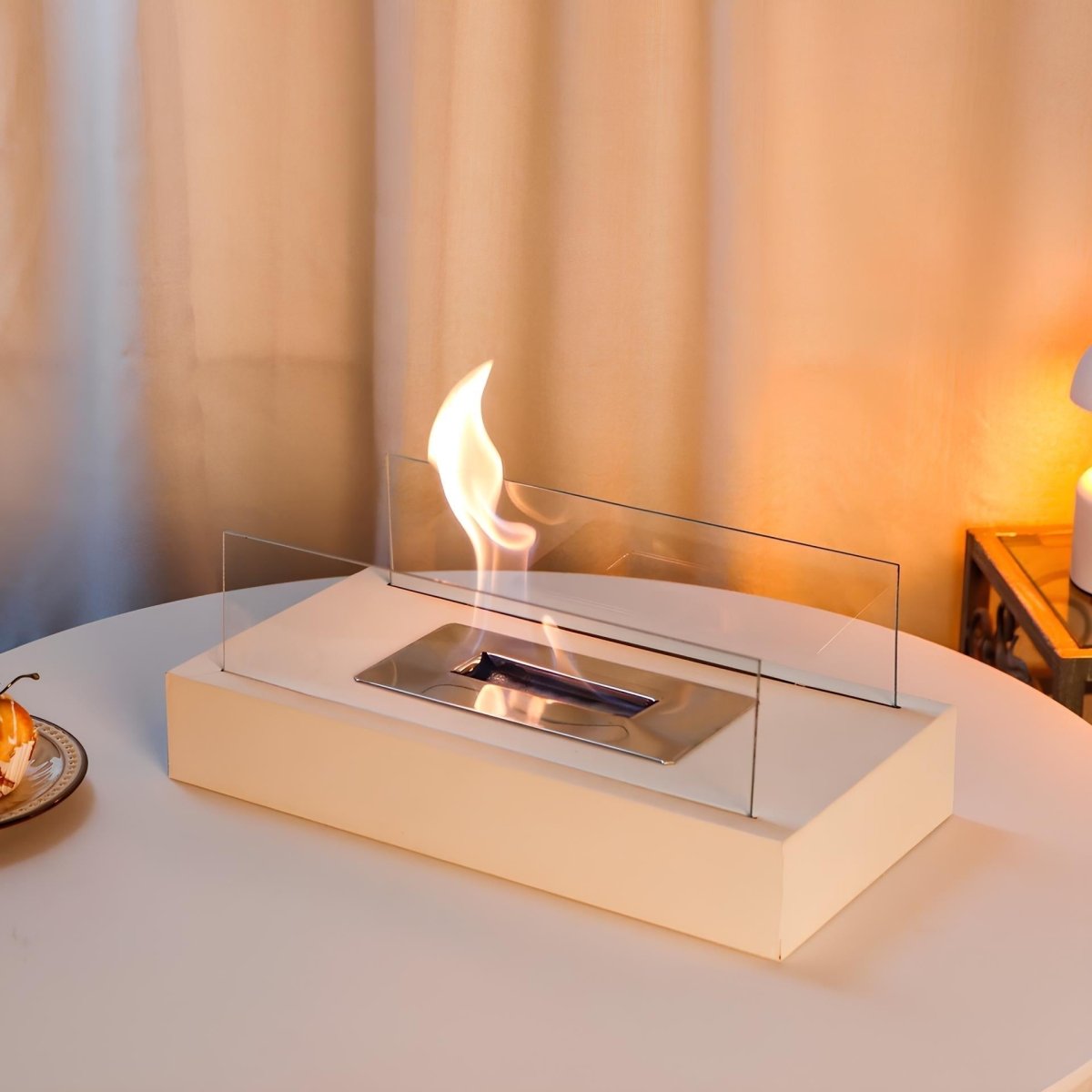 Skorter | FlameGlow Bioethanol Table Fireplace – Real Fire Without Smoke or Soot