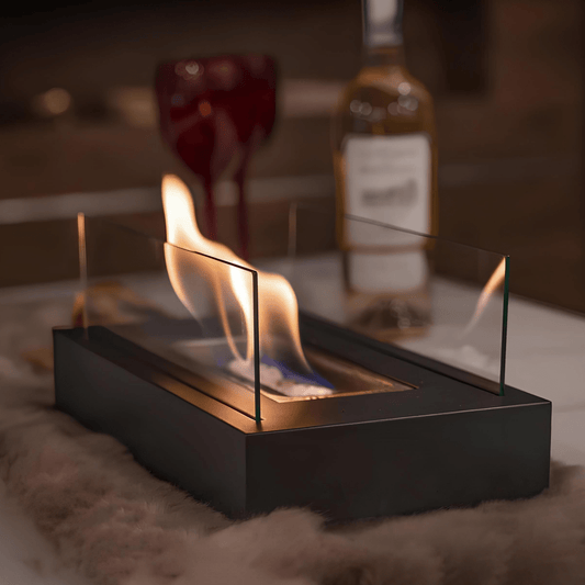 Skorter | FlameGlow Bioethanol Table Fireplace – Real Fire Without Smoke or Soot