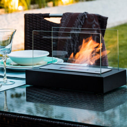 Skorter | FlameGlow Bioethanol Table Fireplace – Real Fire Without Smoke or Soot
