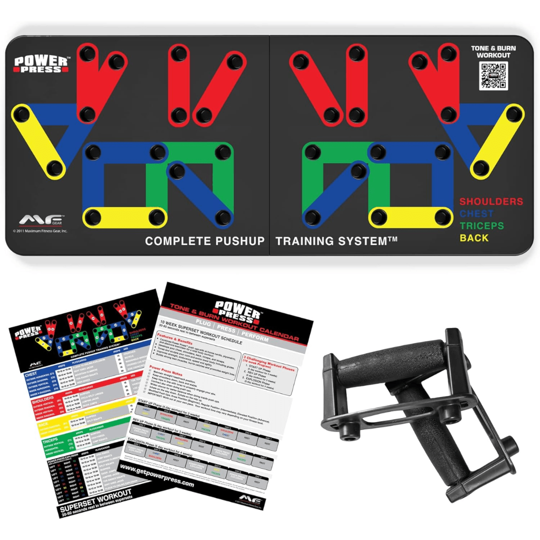 Skorter | Flexifit Foldable Push-Up Training Board – 30+ Color-Coded Positions – Full Body Strength Workout – Chest, Arms, Shoulders Training