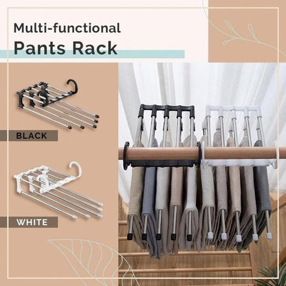 Skorter | FlexRack Trouser Shelf – Space-Saving, Adjustable Closet Organizer for Pants, Skirts, and Scarves – Stainless Steel – Non-Slip – Foldable Design