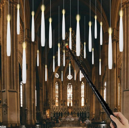 Skorter | Floating Candles with Magic Wand - Flickering Blunt Flameless Hanging Candles for Christmas, Halloween, Birthday Parties, Home Decoration and Gifts