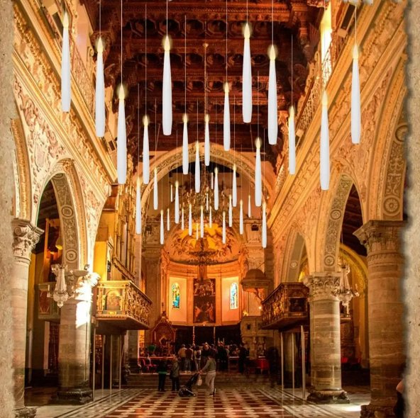 Skorter | Floating Candles with Magic Wand - Flickering Blunt Flameless Hanging Candles for Christmas, Halloween, Birthday Parties, Home Decoration and Gifts