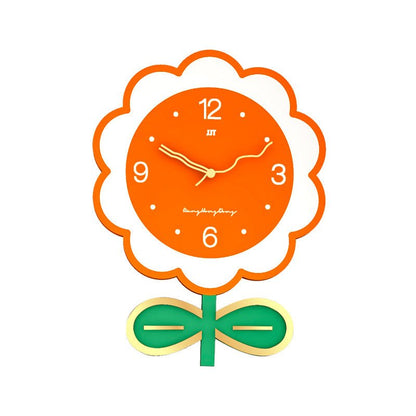 Floral Large Size Silent Wall Clock for Living Room - SKØRTER