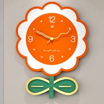 Floral Large Size Silent Wall Clock for Living Room - SKØRTER