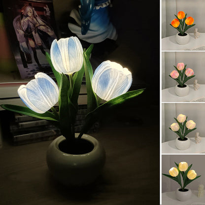 Skorter | LED tulpan nattduksbordslampa blommig bordslampa