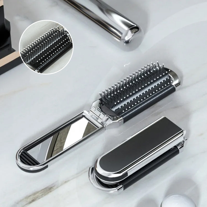 Skorter | MirrorFlex Travel Mirror Hair Brush | Foldable & Compact | Practical Styling on the Go