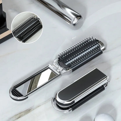 Skorter | MirrorFlex Travel Mirror Hair Brush | Foldable & Compact | Practical Styling on the Go