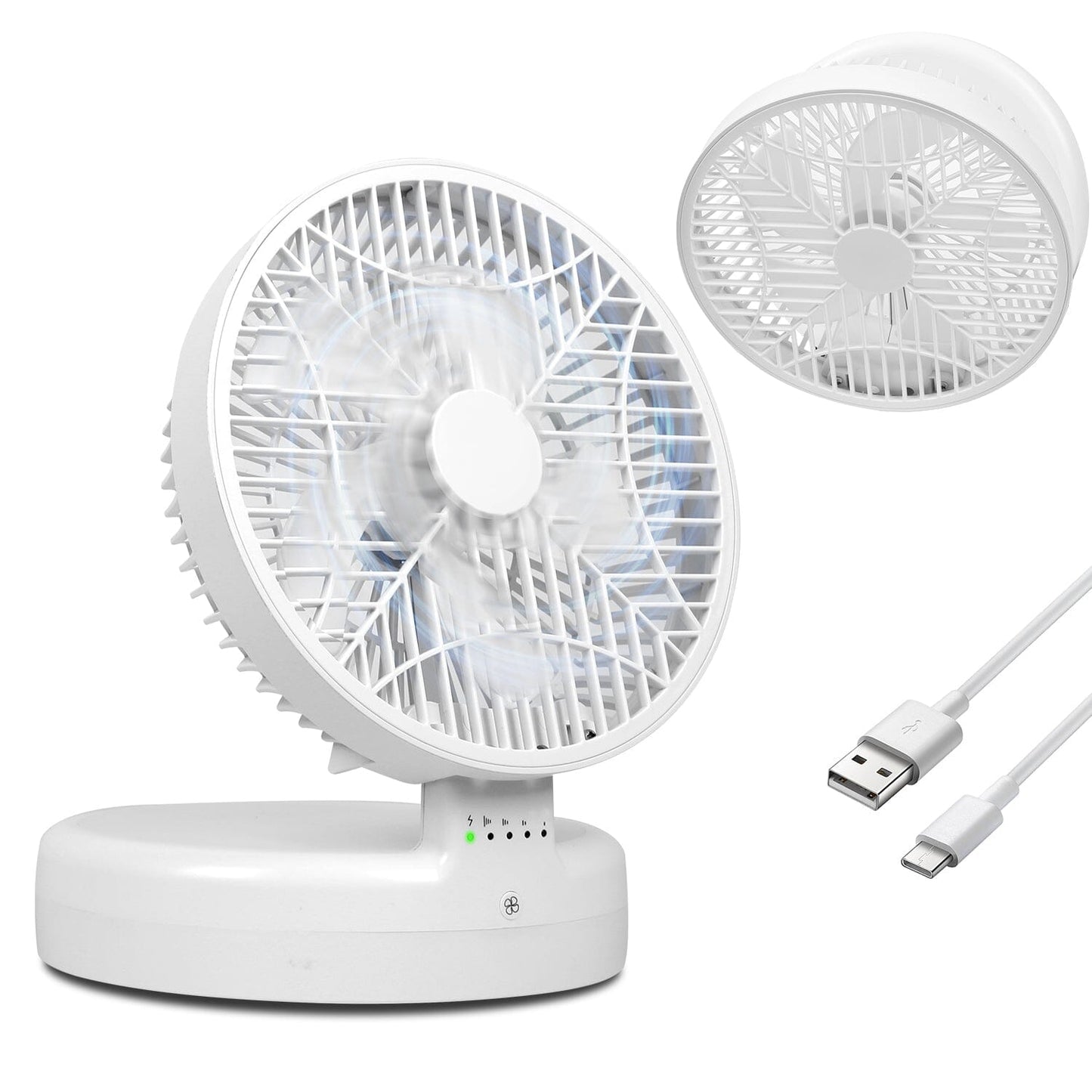 Skorter | Foldable Table Fan with 4 Wind Speeds Type-C Rechargeable Wall Mounted
