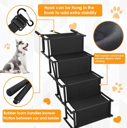 Skorter | Collapsible Dog Ramp 4 Steps Collapsible Nonslip Stairs