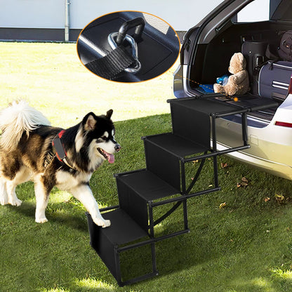 Skorter | Collapsible Dog Ramp 4 Steps Collapsible Nonslip Stairs