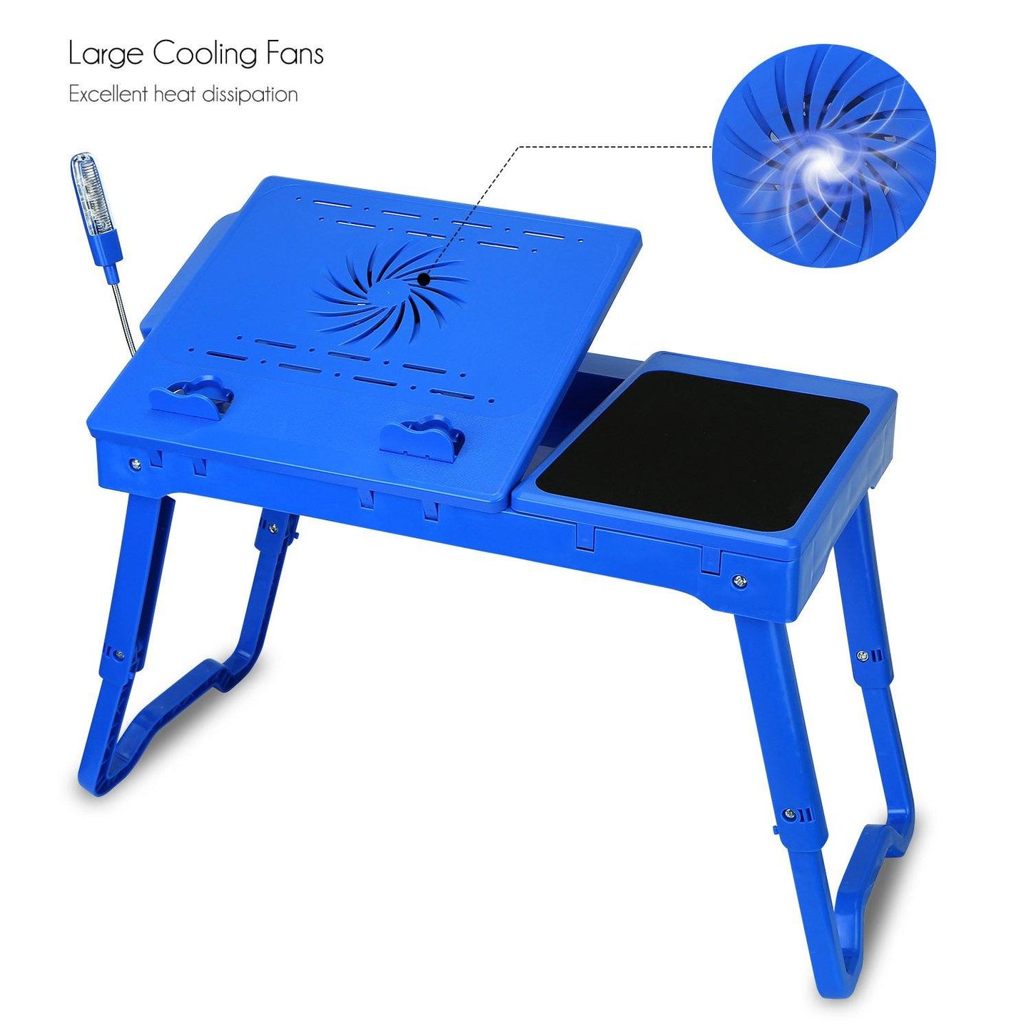 Skorter | Folding Laptop Desk Bed Notebook Table with Cooling Fan Mouse Pad