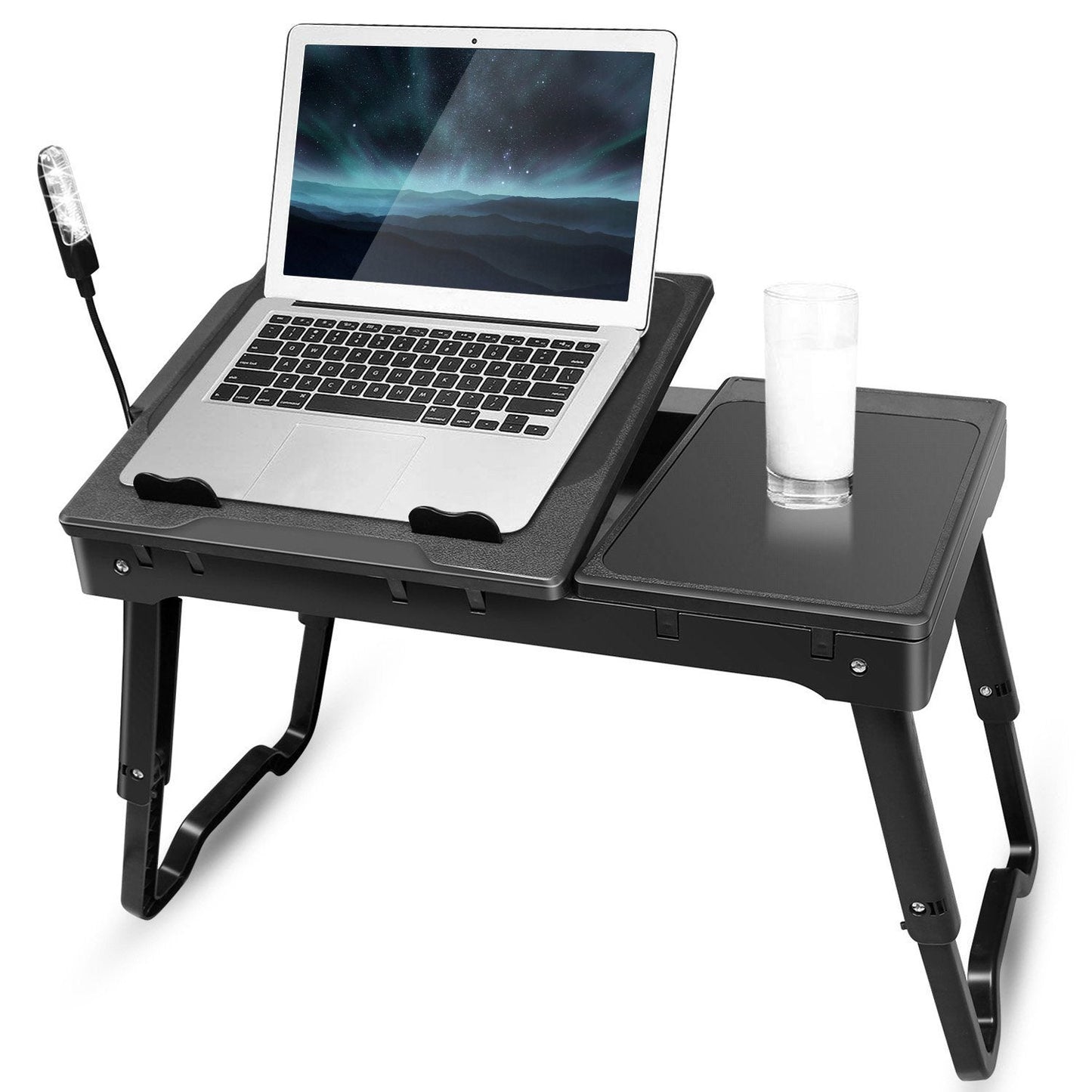 Skorter | Folding Laptop Desk Bed Notebook Table with Cooling Fan Mouse Pad