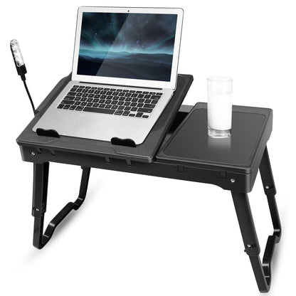Skorter | Folding Laptop Desk Bed Notebook Table with Cooling Fan Mouse Pad