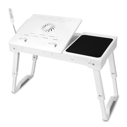 Skorter | Folding Laptop Desk Bed Notebook Table with Cooling Fan Mouse Pad