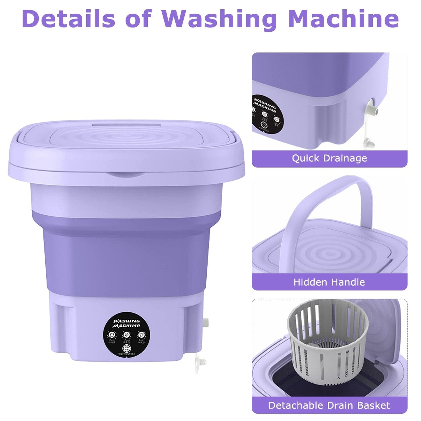 Skorter | Foldable Washing Machine with Removable Drain Basket