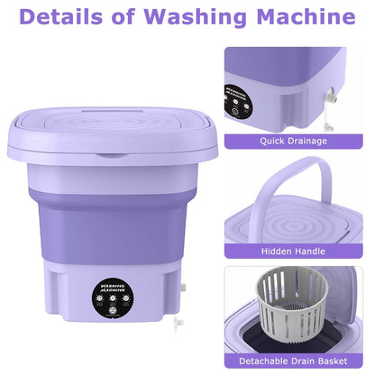 Skorter | Foldable Washing Machine with Removable Drain Basket