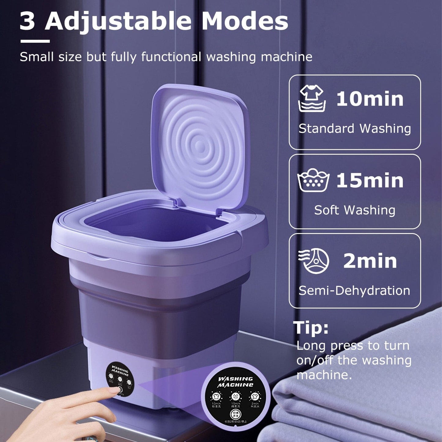 Skorter | Foldable Washing Machine with Removable Drain Basket