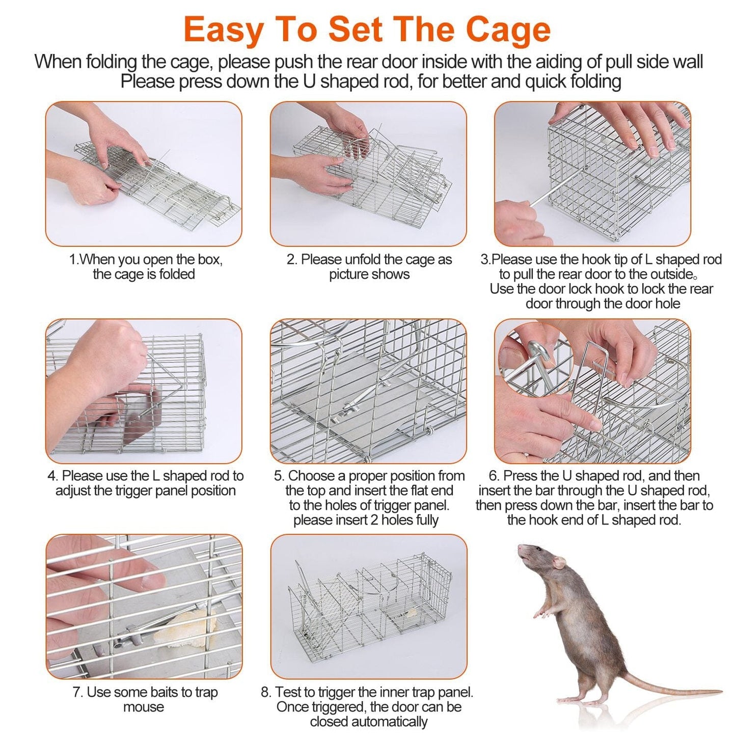 Skorter | Collapsible Rat Trap Cage Human Live Rodent Trap Cage