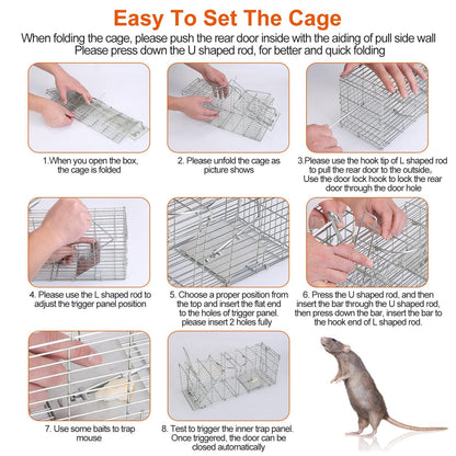 Skorter | Collapsible Rat Trap Cage Human Live Rodent Trap Cage
