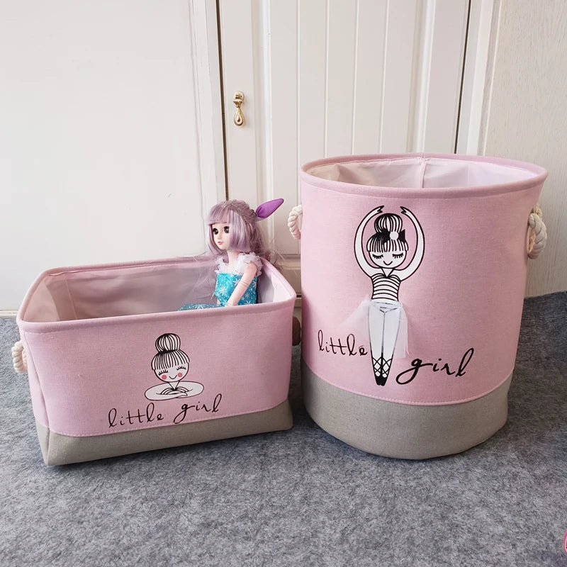 Skorter | Foldable Storage Basket for Baby Toys and Clothing – Durable Canvas Organizer with Handles – Space-Saving Design for Kids’ Room