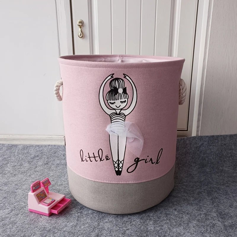 Skorter | Foldable Storage Basket for Baby Toys and Clothing – Durable Canvas Organizer with Handles – Space-Saving Design for Kids’ Room