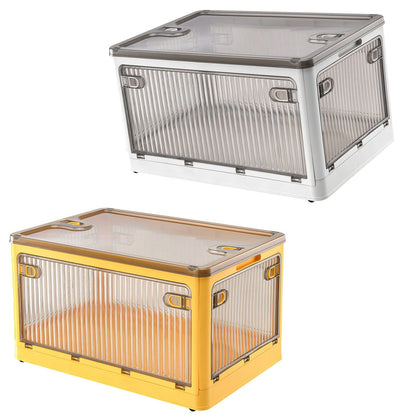 Skorter | Collapsible storage boxes with lid 4 doors collapsible stackable with lock