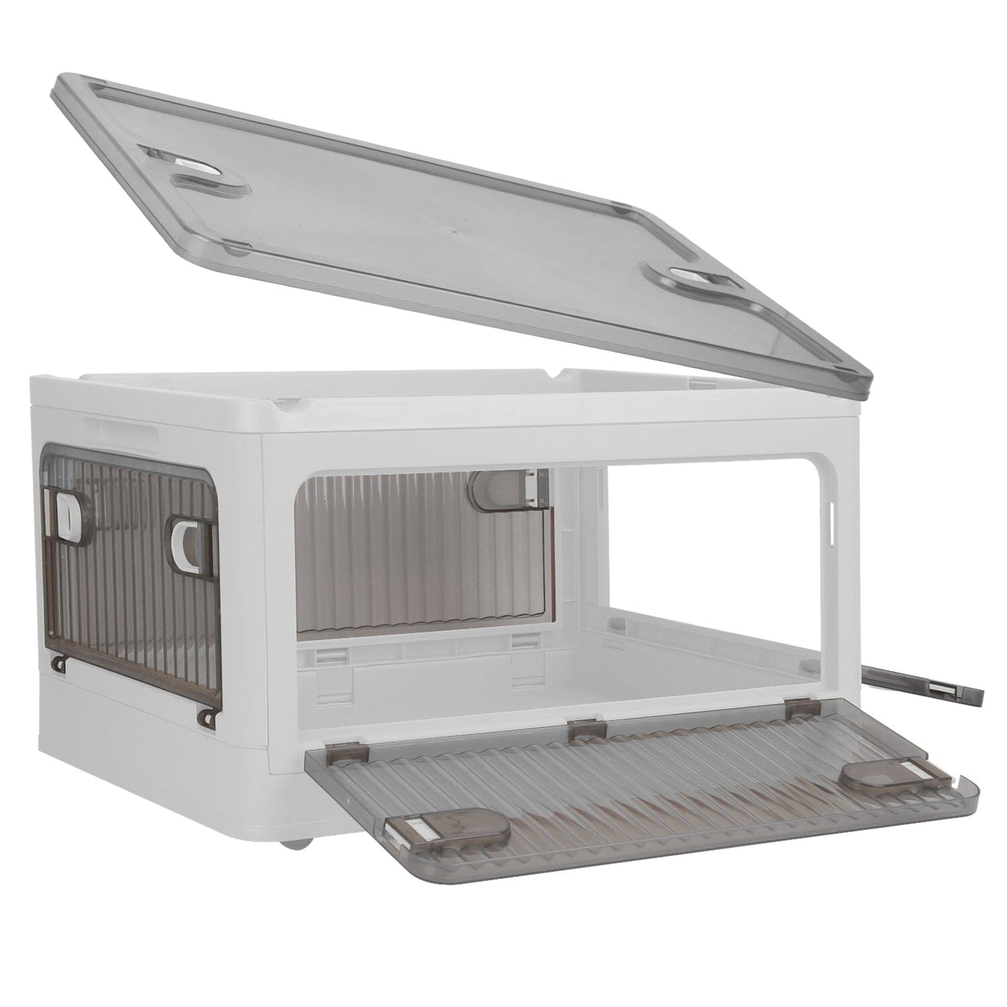 Skorter | Collapsible storage boxes with lid 4 doors collapsible stackable with lock