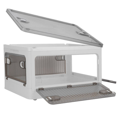 Skorter | Collapsible storage boxes with lid 4 doors collapsible stackable with lock