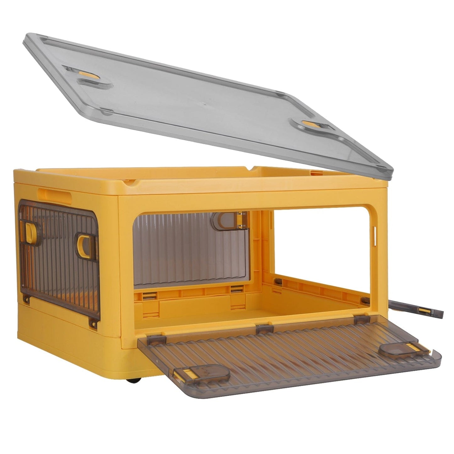 Skorter | Collapsible storage boxes with lid 4 doors collapsible stackable with lock