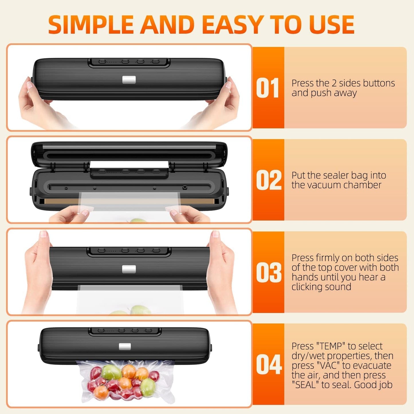 Skorter | Food Vacuum Sealer Automatic Air Sealing System