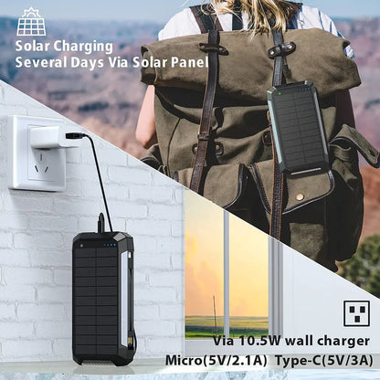 Skorter | 30000mAh Solar Charger Wireless Waterproof Power Bank External