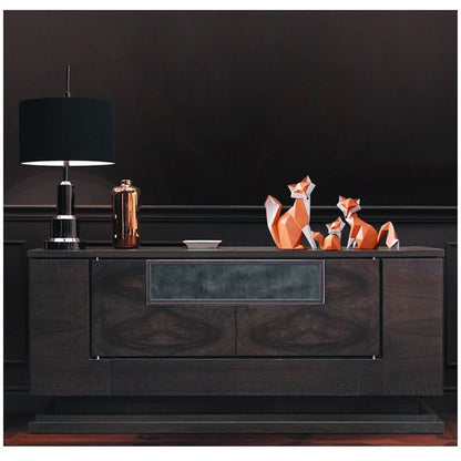 Skorter | Geometric Fox Figurine – Modern Resin Sculpture