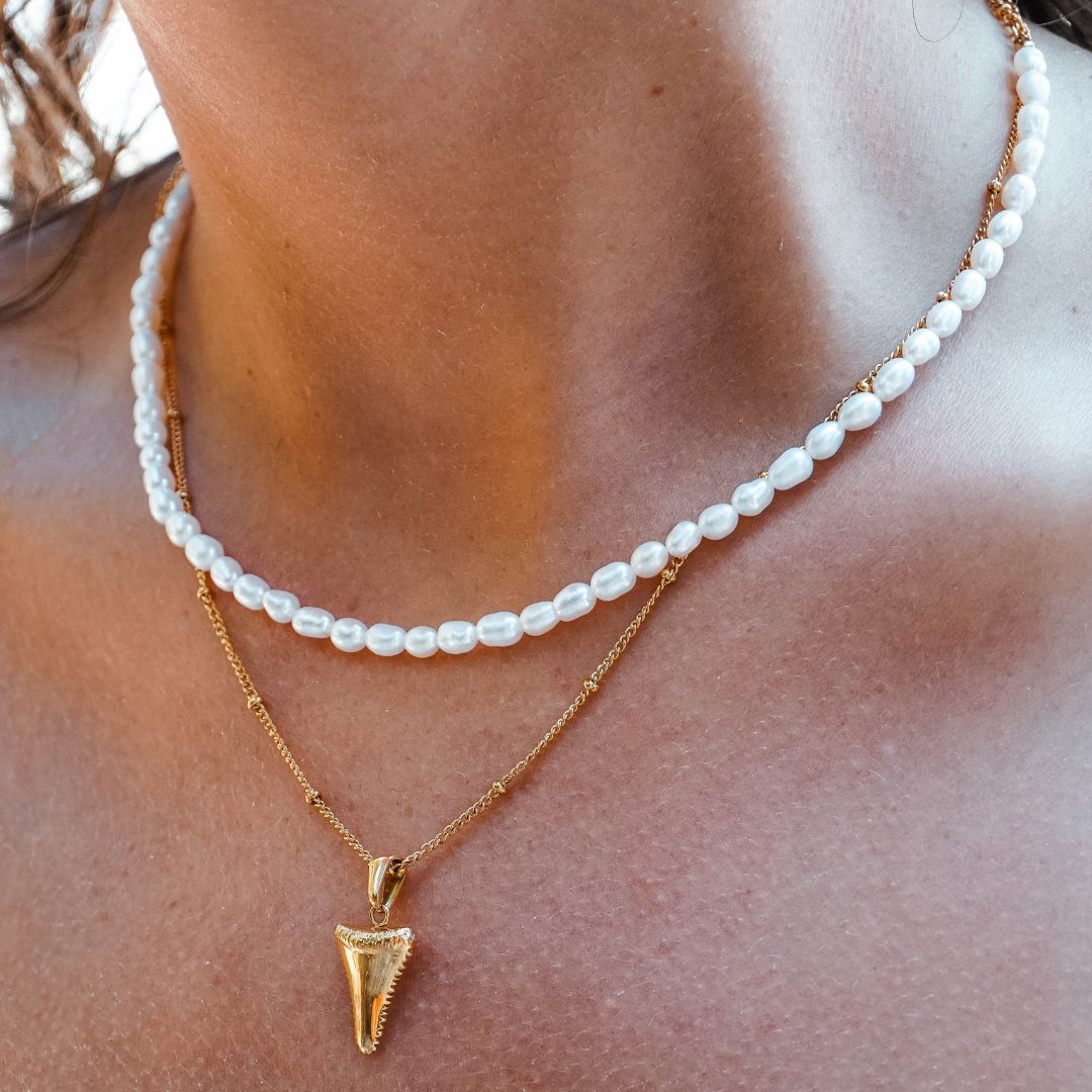 Skorter | Amélie Freshwater Pearl Choker Necklace with 18K Gold Coating